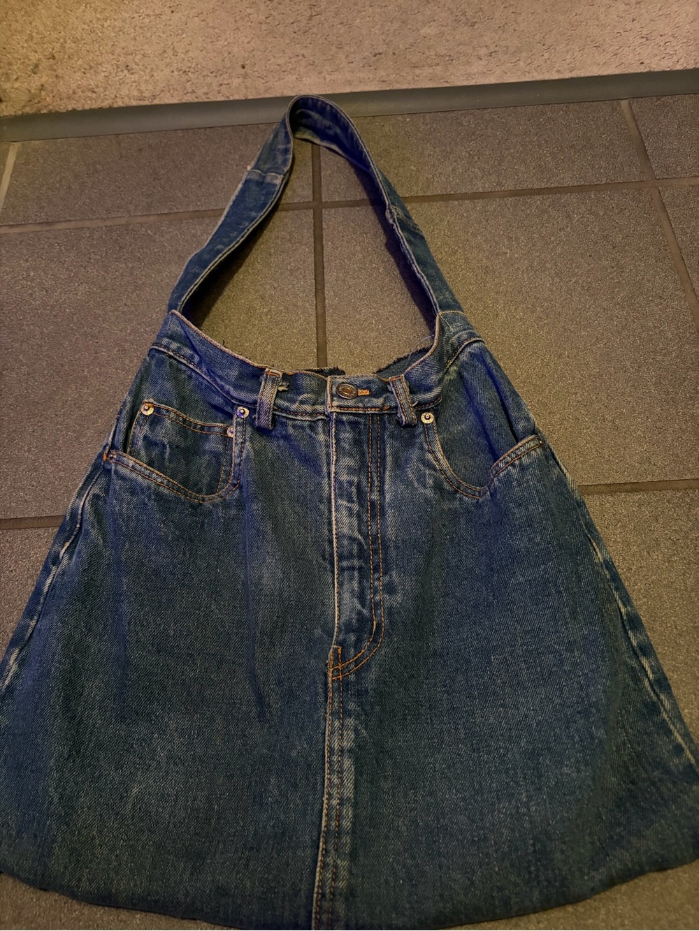 Ralph Lauren Dark Blue Denim Suspender Tote